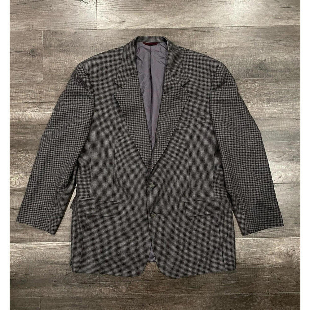 Hart Schaffner & Marx Blazer Sport Coat Mens Plaid Wool 42R